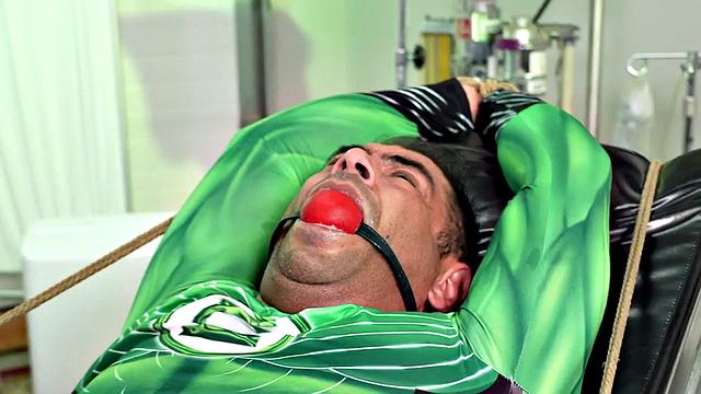 BDSM cosplay hunk barebacked at infirmary till climax