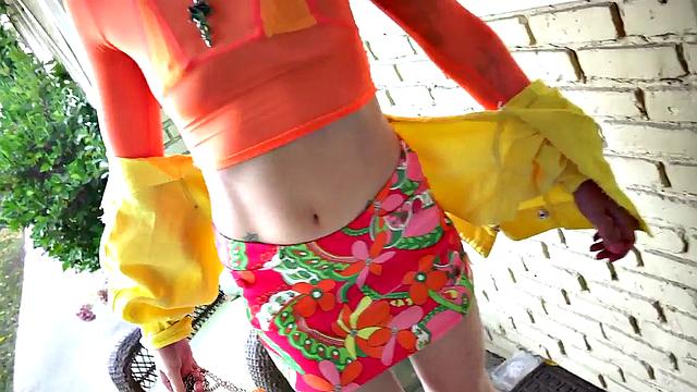 Pissing loving babe in high heels throat by BF