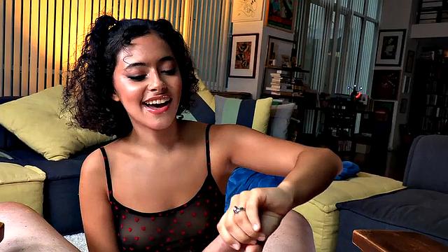 Real 21yo cutie gives oiled POV to her BF at home