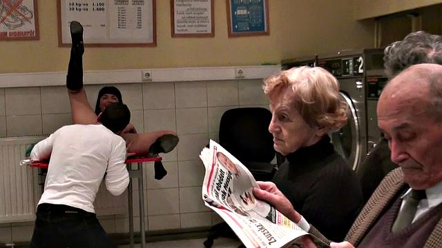 Getting down & dirty with strangers for a buck - standing sex, cowgirl, and handjob included!