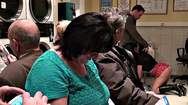 Getting down & dirty with strangers for a buck - standing sex, cowgirl, and handjob included!