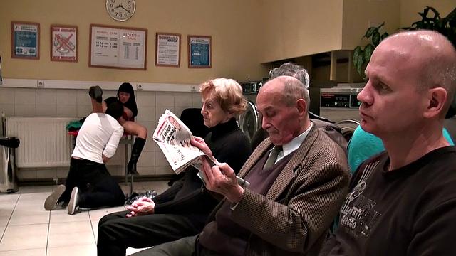 Getting down & dirty with strangers for a buck - standing sex, cowgirl, and handjob included!