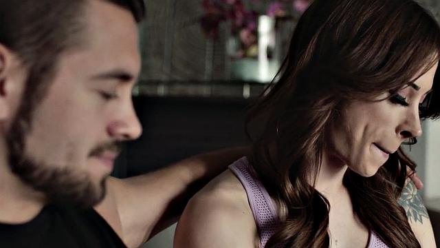 Tgirl blown before barebacked in erotic couple