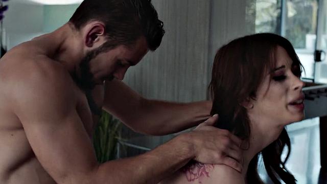 Tgirl blown before barebacked in erotic couple