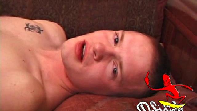 Lex strokes himself on the sofa and does a trick. He bends forward and licks the head of his own dick. After he flips his legs up and over, Lex rubs his cock on his face, and then blows a load of warm cum.