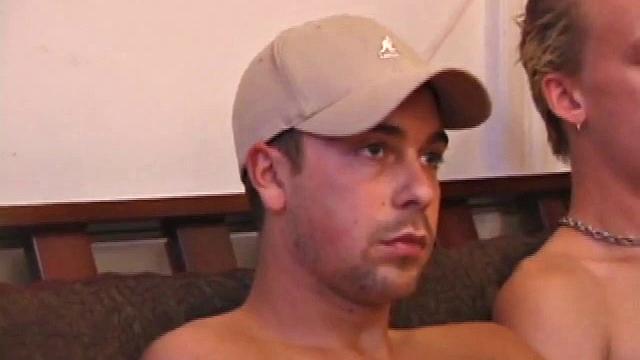 The boys have all gathered to give Roar a surprise that they think you'll enjoy watching. Each boy starts stroking solo to the moans on the porn video.