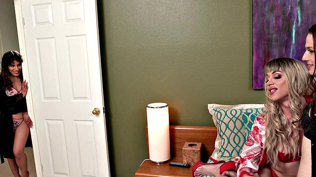 DEVILS FILM - Cute Liv Revamped Gets Double Penetrated By Two Hot Trans With Big Cocks