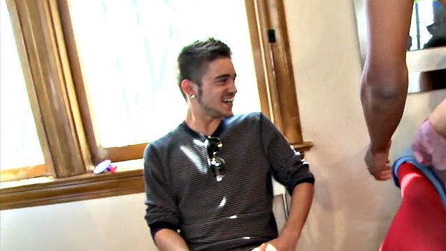 Chiseled party stripper sucked