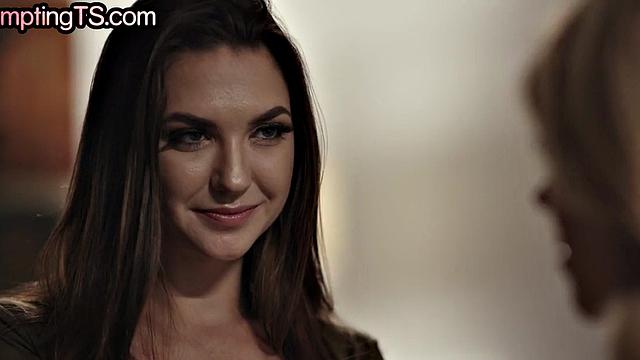 Busty lesbian licks and fucks inked babe in tight pussy