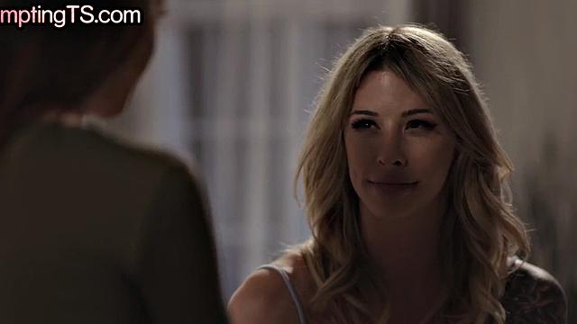 Busty lesbian licks and fucks inked babe in tight pussy