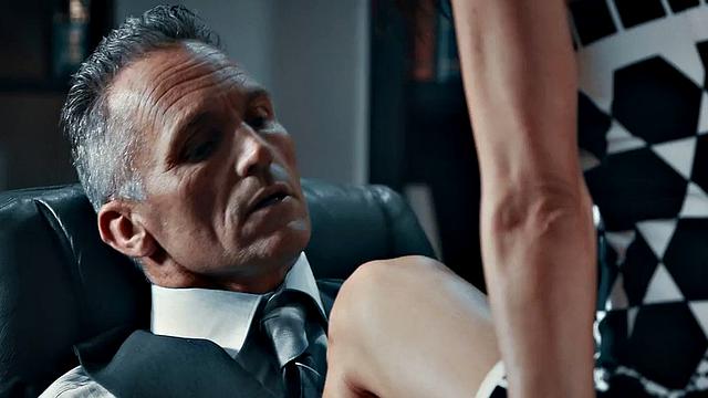 Cougar licked and banged in office by her hubby