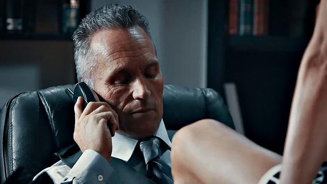 Cougar licked and banged in office by her hubby