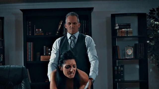 Cougar licked and banged in office by her hubby