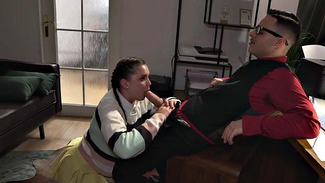 Cockhungry busty 21yo gets banged by teacher after class