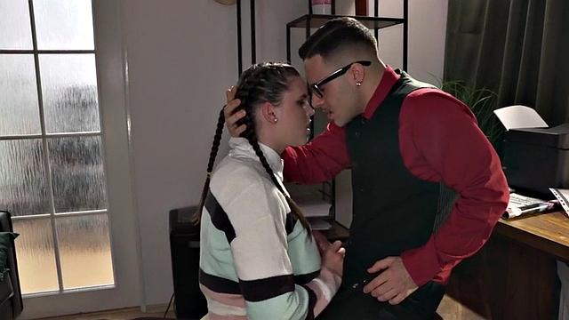 Cockhungry busty 21yo gets banged by teacher after class