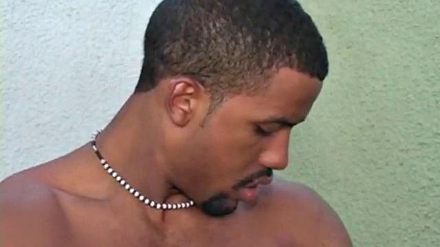 There are four guys in this scene, but over 50 inches of cocks are displayed for the viewer's delight. Two smooth, super-dark hunks take Fernam de Souza's mouth and ass with their gargantuan dicks.