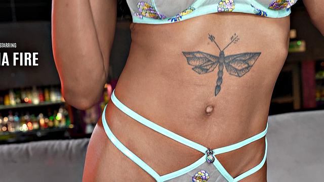 GIRLSRIMMING - Rough anal with busty latina Tina Fire