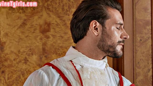 Sensual lez trans fuck babe in front of tied up hubby