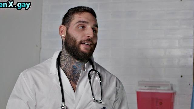 Inked doctor fucks Asian patient after fingering