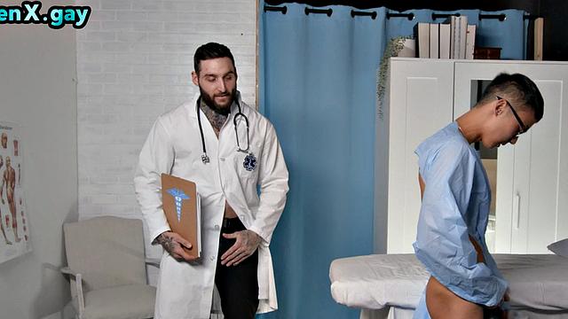 Inked doctor fucks Asian patient after fingering