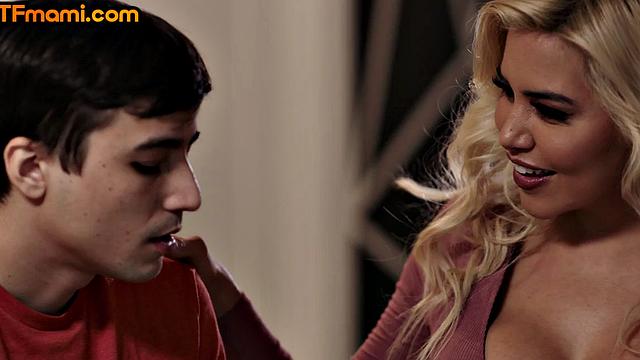 Kinky stepmom MILF banged by stepsons in 69 sex