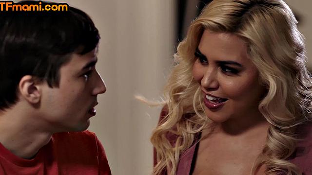 Kinky stepmom MILF banged by stepsons in 69 sex