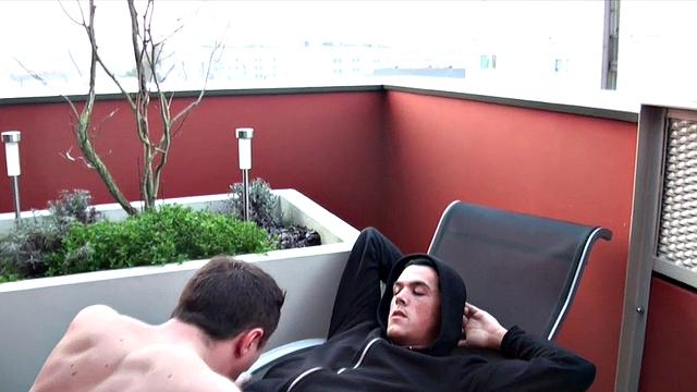 Outdoor amateur gay between top and bottom studs