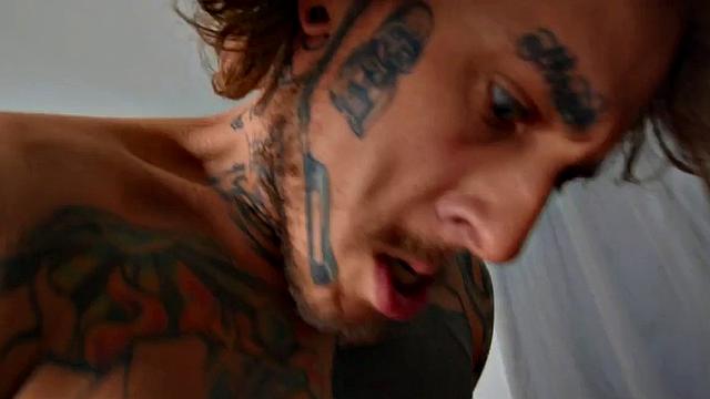 Dominant tattooed jock fucks twink after deepthroat