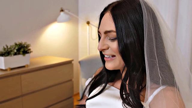 Bridal couple gets down & dirty with ass licking & handjobs on wedding night