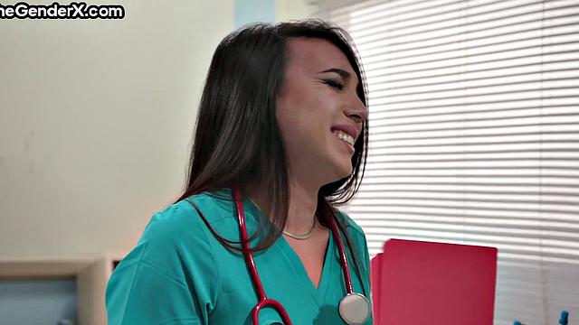 Asian doctor gets her asshole fucked by her patient