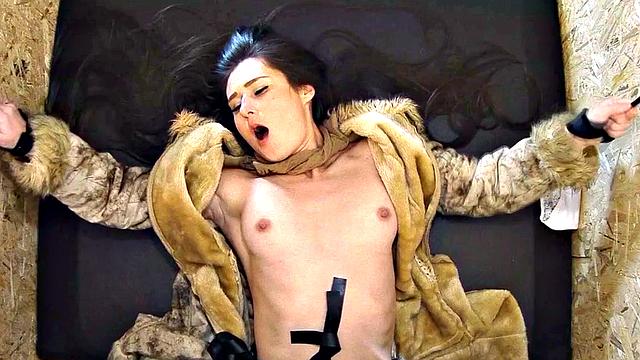 18yo Brunette in Glory Hole & Massive Cumshot