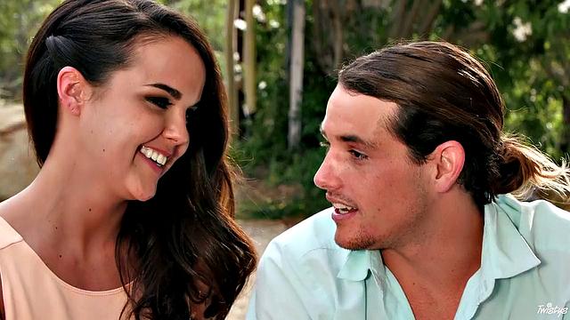 Part 3: Tattooed brunette in high heels and small tits gets a beach pounding