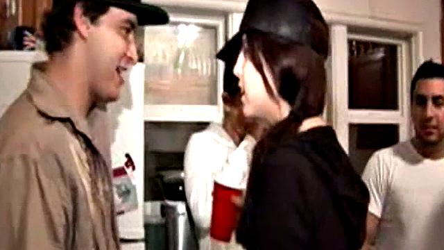 Reverse cowgirl rides hard dick