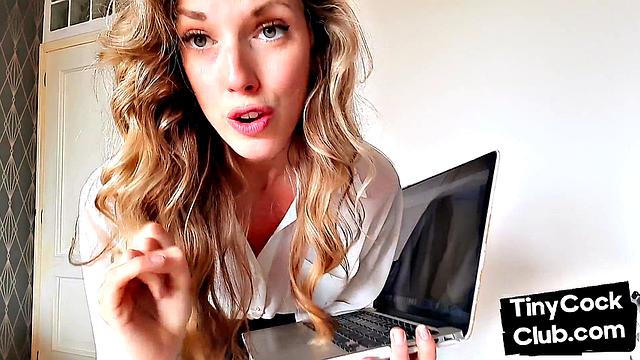 Amateur SPH domina humiliates small rods with talking