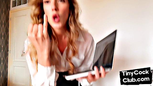 Amateur SPH domina humiliates small rods with talking