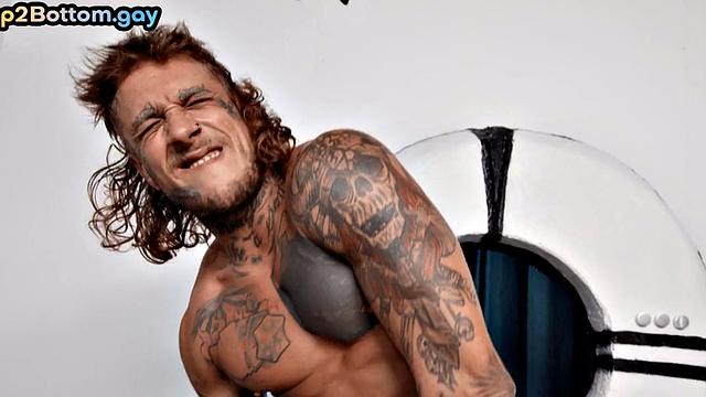 Bareback doctor fucks inked patient during medical check