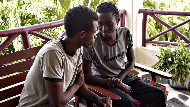 Nubian twink from Africa fucked by oiled dick at home