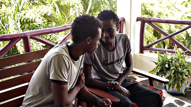 Nubian twink from Africa fucked by oiled dick at home