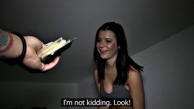 Bikini babe with a tattoo bends over for a rough fuck in European waters