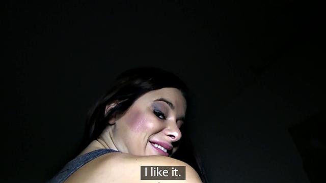 Bikini babe with a tattoo bends over for a rough fuck in European waters