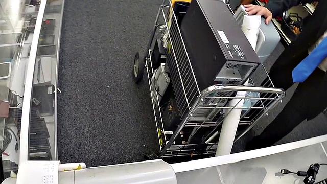 Bareback office sex with boss ends with cumshot in customer's ass