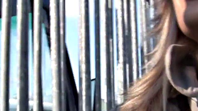 Blonde with pierced tits gets drilled in public office