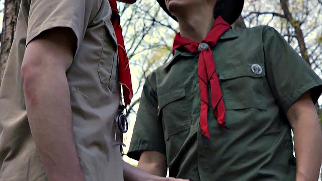 Officer in uniform nails twink ranger's ass in public outdoors