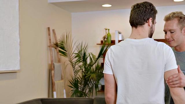 Muscle jock pounded by friend