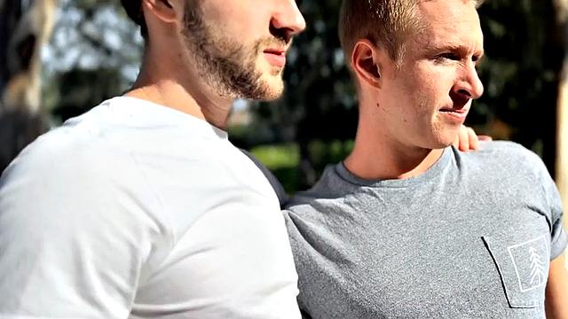 Muscle jock pounded by friend