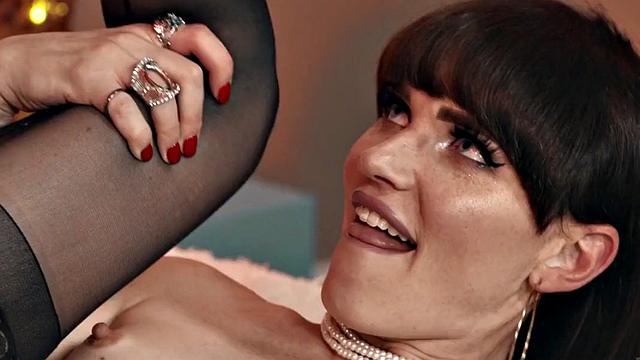 TS dominant small tits pornstar barebacked by sub in lingerie