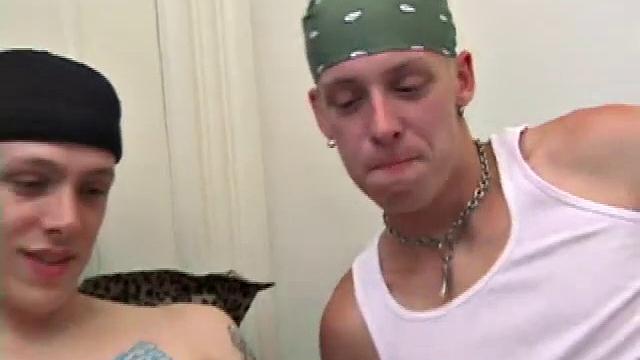 Roar joins Shane on the bed, and Shane quickly whips out his cock. Roar loves sucking, and Shane shoots his load pretty quick. We rejoin them a bit later as Shane tries his hand at Roar's dick