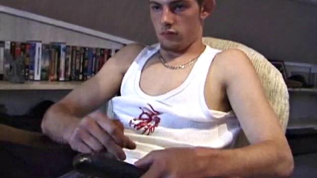 Skater boy Vince O'Neil strolls in after a long day on the board. He was hoping to pick up some chicks at the skate park, but comes back empty handed. So he puts his hand to work, and with a little help from his friend, he pumps out the cum load.