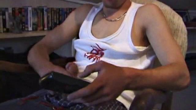 Skater boy Vince O'Neil strolls in after a long day on the board. He was hoping to pick up some chicks at the skate park, but comes back empty handed. So he puts his hand to work, and with a little help from his friend, he pumps out the cum load.