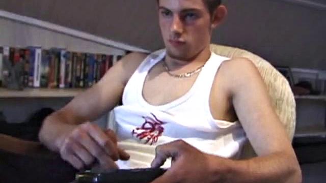 Skater boy Vince O'Neil strolls in after a long day on the board. He was hoping to pick up some chicks at the skate park, but comes back empty handed. So he puts his hand to work, and with a little help from his friend, he pumps out the cum load.